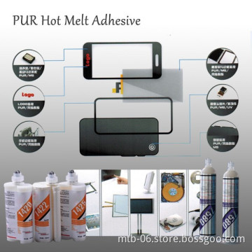 Transparent Long Open Time Low Viscosity High Tack PUR Hot Melt Adhesive for Mobile Phone and Tablet Assembly